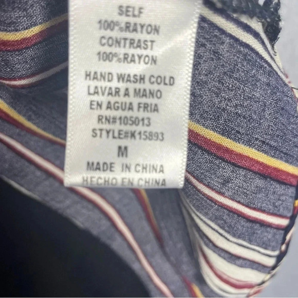 Andree by Unit Western Cowgirl Embroidered Striped Pop Over Henley Top - Picture 6 of 6